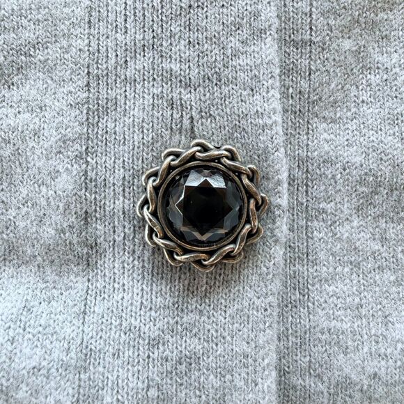 NEW The Kooples V-Neck 100% Wool Cardigan With Jewel Buttons in Gray Sz 2 US 6 - Picture 10 of 15